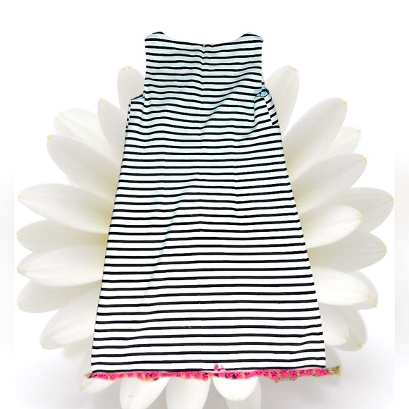 Striped Sleeveless Casual Dress with Pink Fringe - Picture 2 of 3